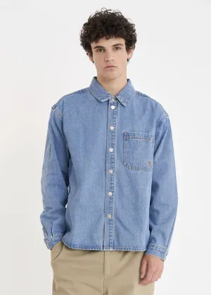 HUFFER Denim Cube Shirt - Mid Wash