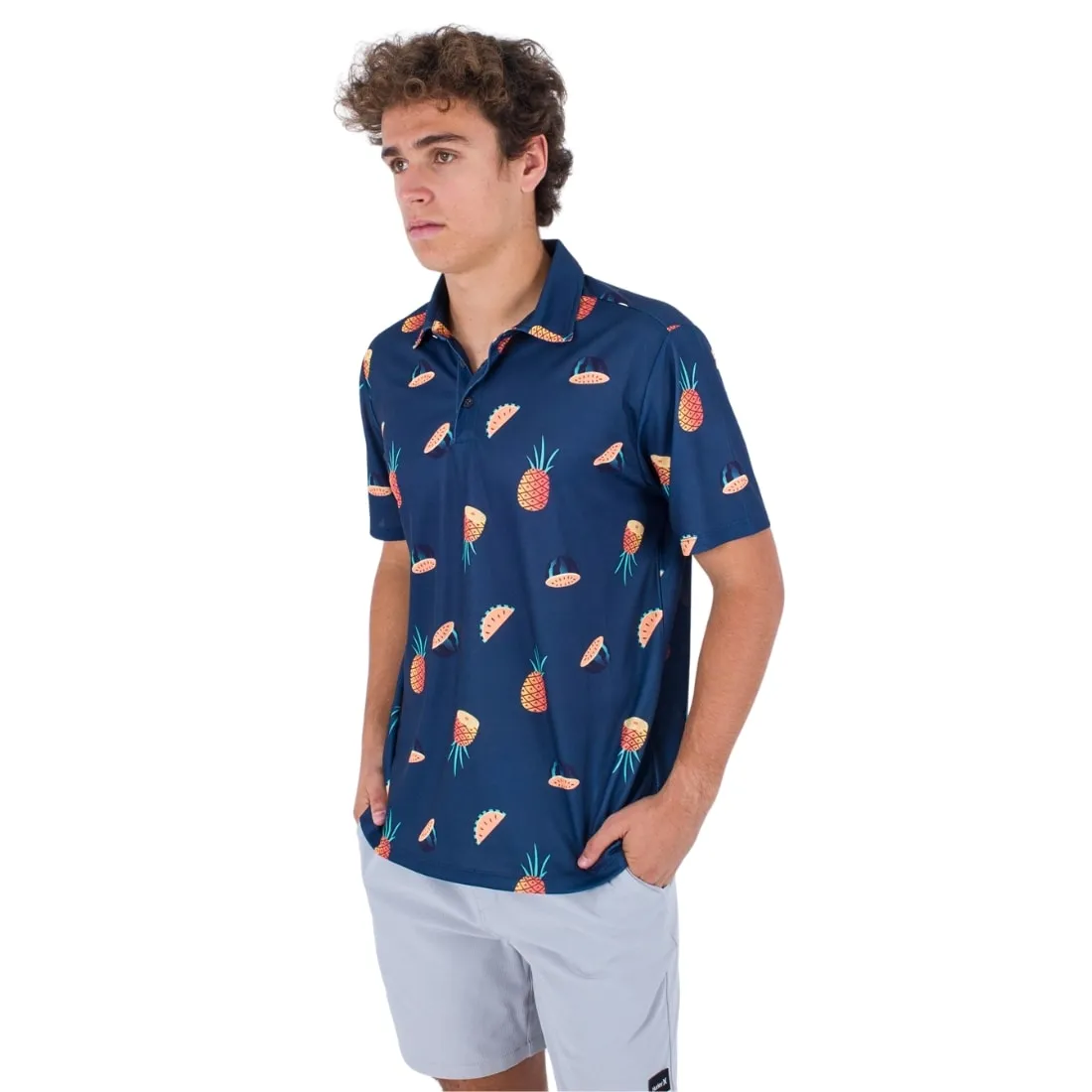 Hurley H2O-Dri Ace Fiesta Mesh Polo Shirt - Abyss