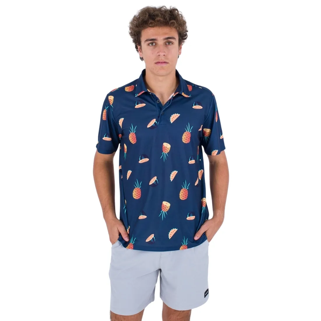 Hurley H2O-Dri Ace Fiesta Mesh Polo Shirt - Abyss