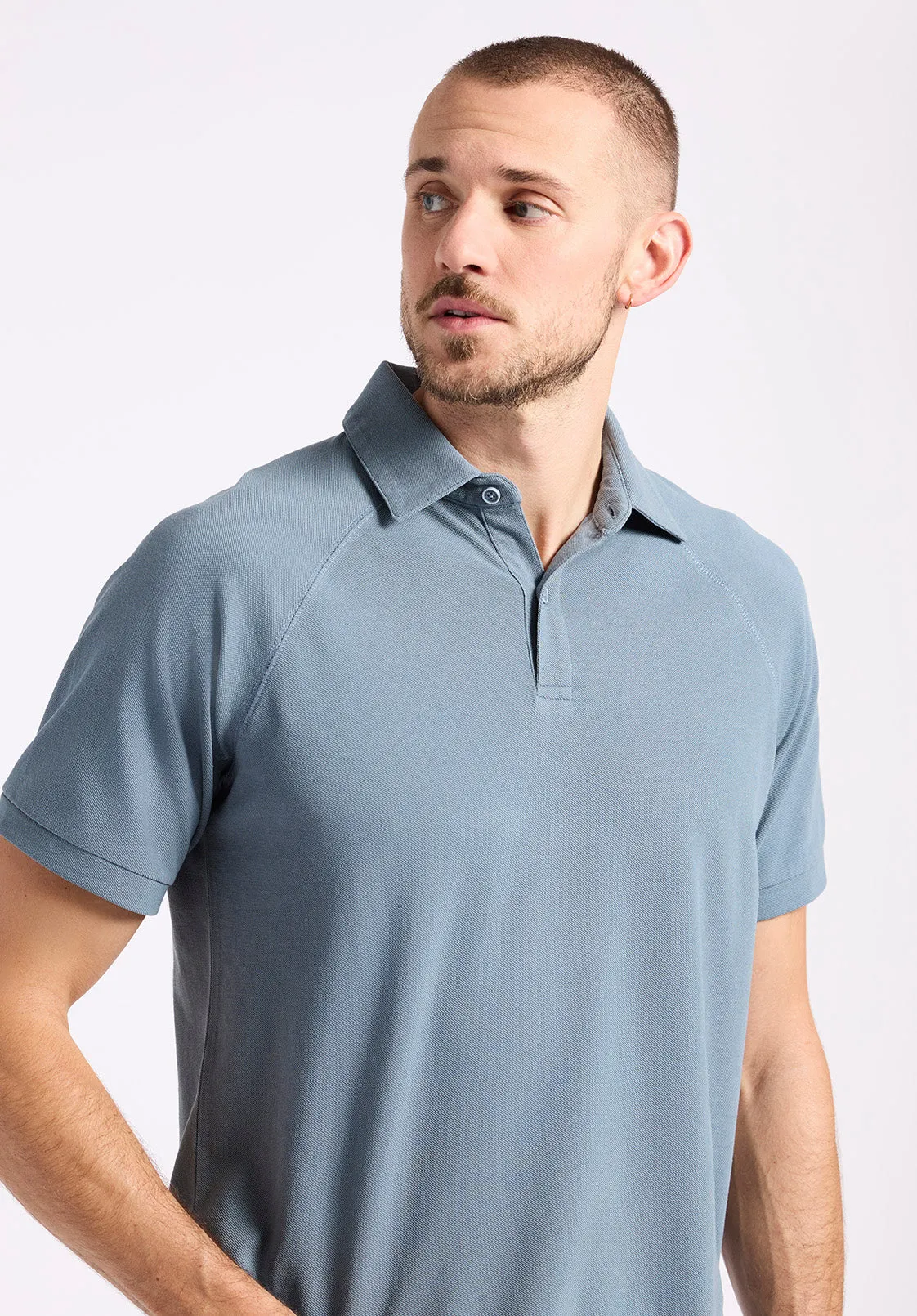 Kindell Men's Short-Sleeve Piqué Polo, Mirage Blue - BM24608