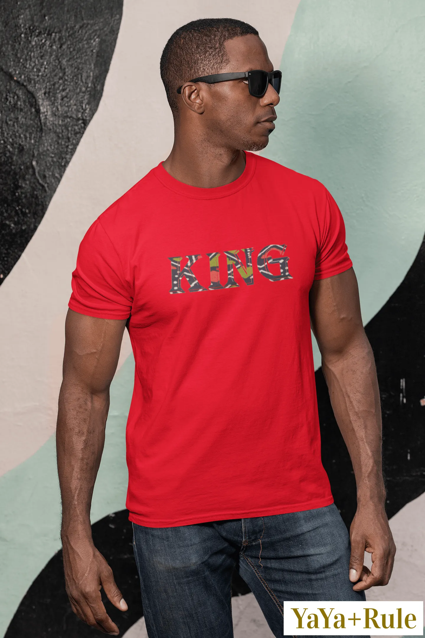 King African Print Color Short-Sleeve T-Shirt