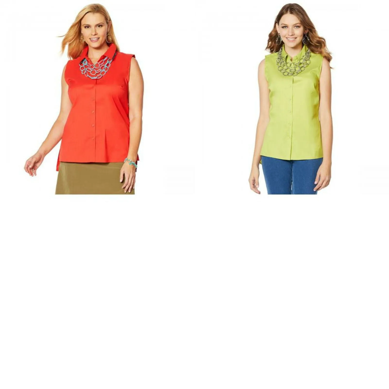 Lemon Way Women's Plus Size On-the-Go Wrinkle Resistant Sleeveless Blouse
