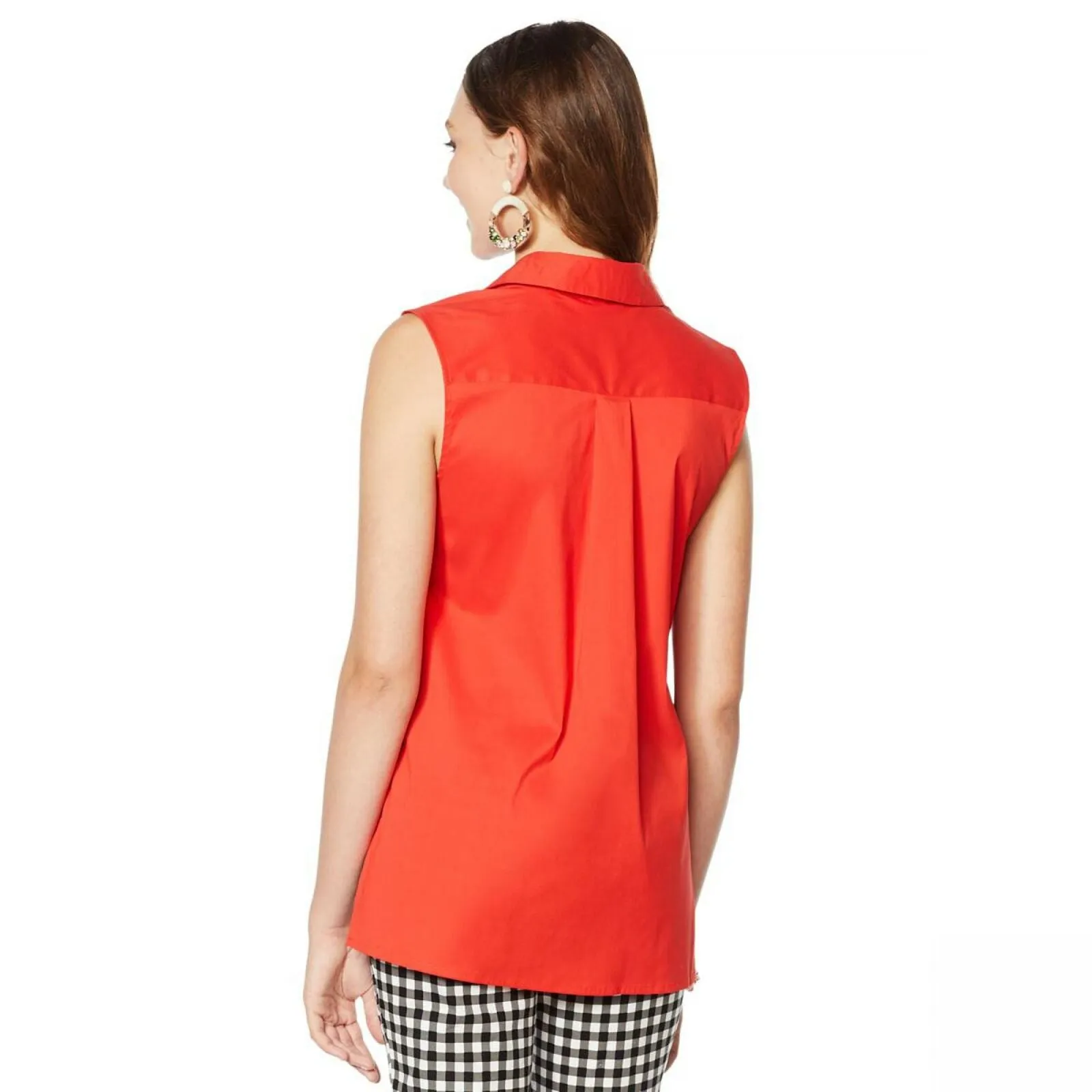 Lemon Way Women's Plus Size On-the-Go Wrinkle Resistant Sleeveless Blouse