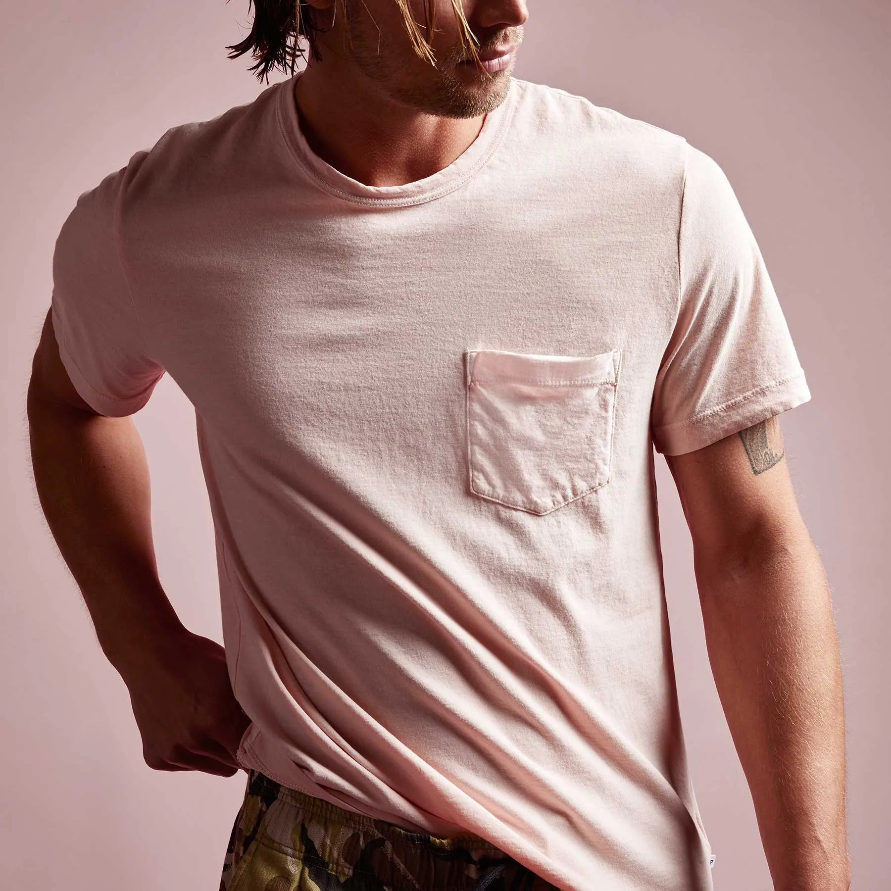 Lightweight Jersey Pocket Tee - Nougat Pigment