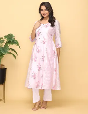Lilac Snow Modal Muslin Suit
