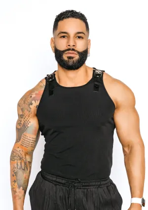 Luxury Rich' Summer Tank Tops With Leather Buckle Straps