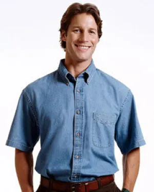M550S Harriton Men's Short Sleeve Denim