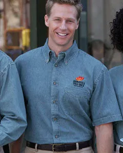 M550S Harriton Men's Short Sleeve Denim
