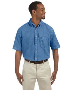 M550S Harriton Men's Short Sleeve Denim