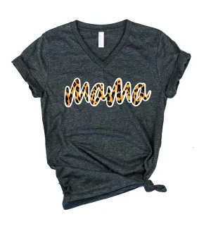 Mama Leopard Mom Shirt | Unisex V Neck