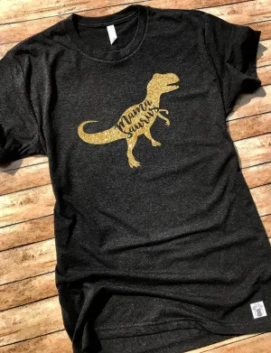Mama saurus Shirt GOLD GLITTER Shirt
