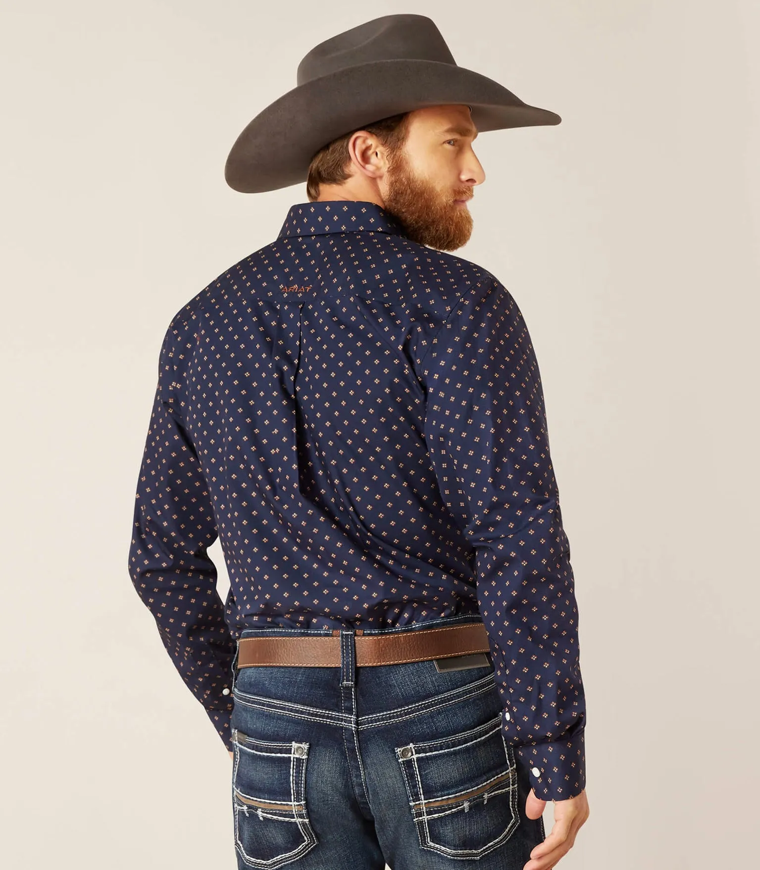 Men’s Ariat Darkest Indigo Wrinkle Free Kaiser Classic Fit Shirt