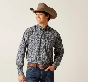 Men’s Ariat Deep Pacific Wrinkle Free Kohen Classic Fit Shirt
