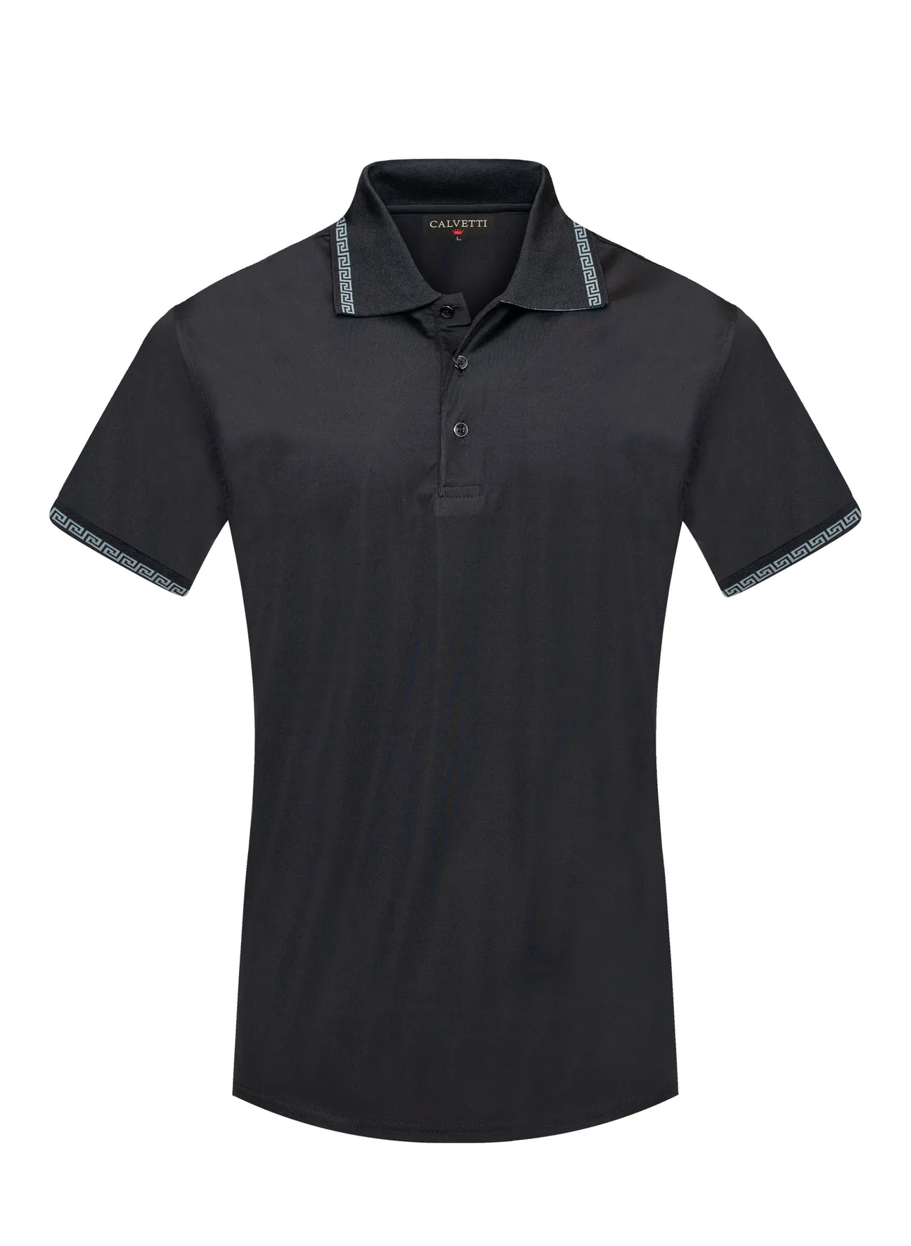 Men's Black Fancy Polo Shirt