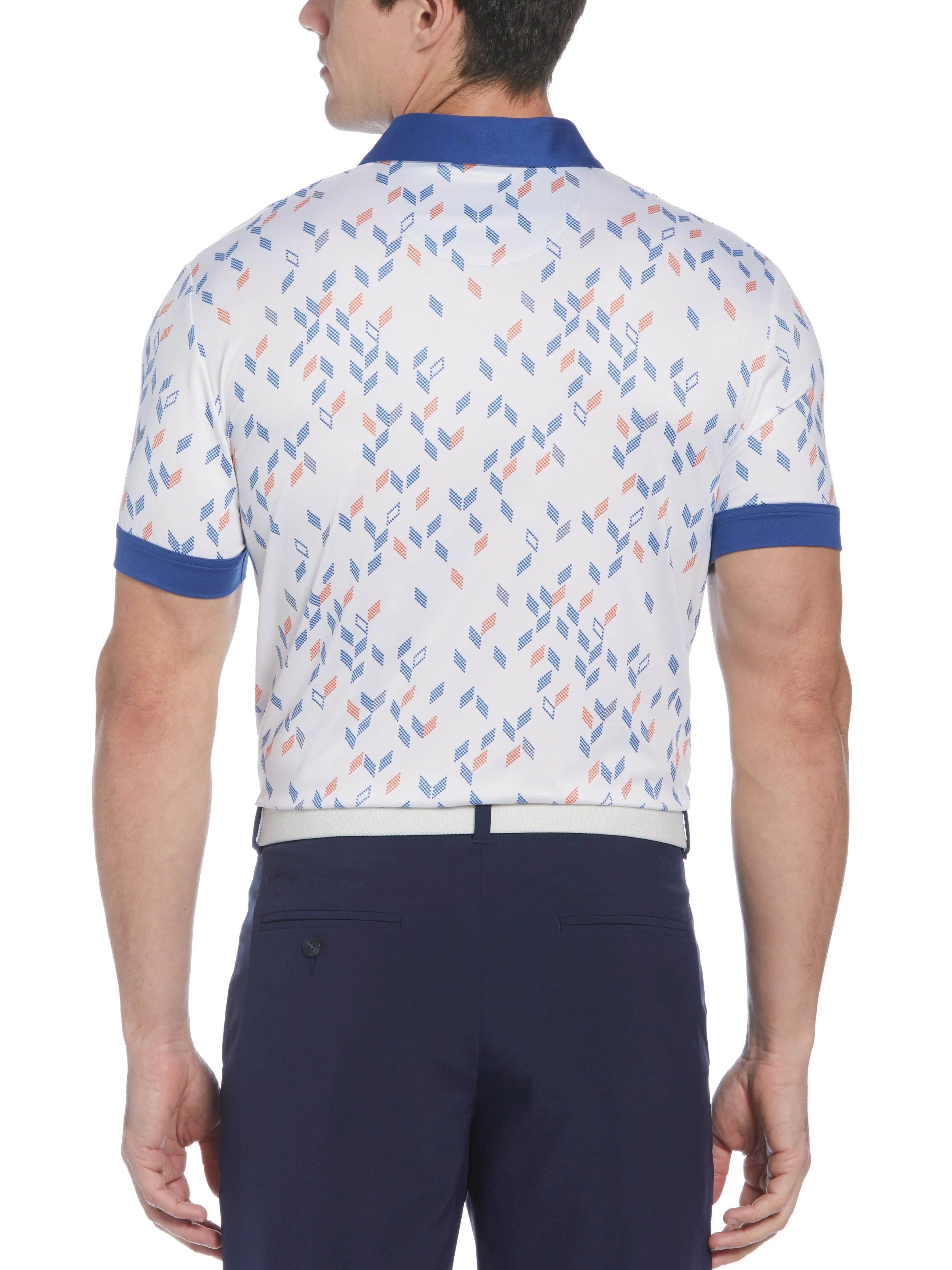 Mens Callaway X All-Over Geo Chevron Print Golf Polo
