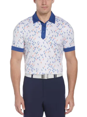 Mens Callaway X All-Over Geo Chevron Print Golf Polo