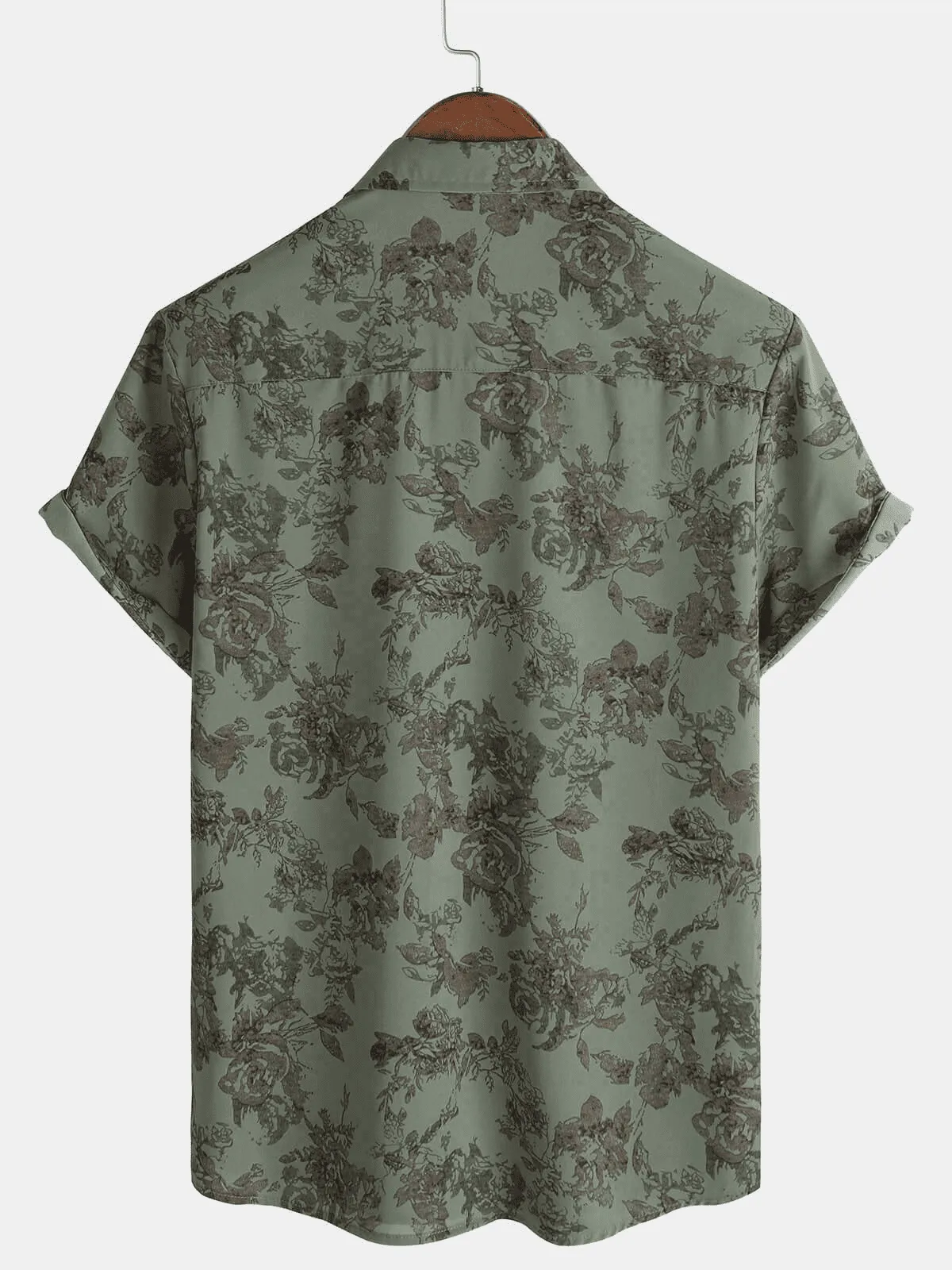 Men's Casual Floral Holiday Short Sleeve Summer Button Up Shirt