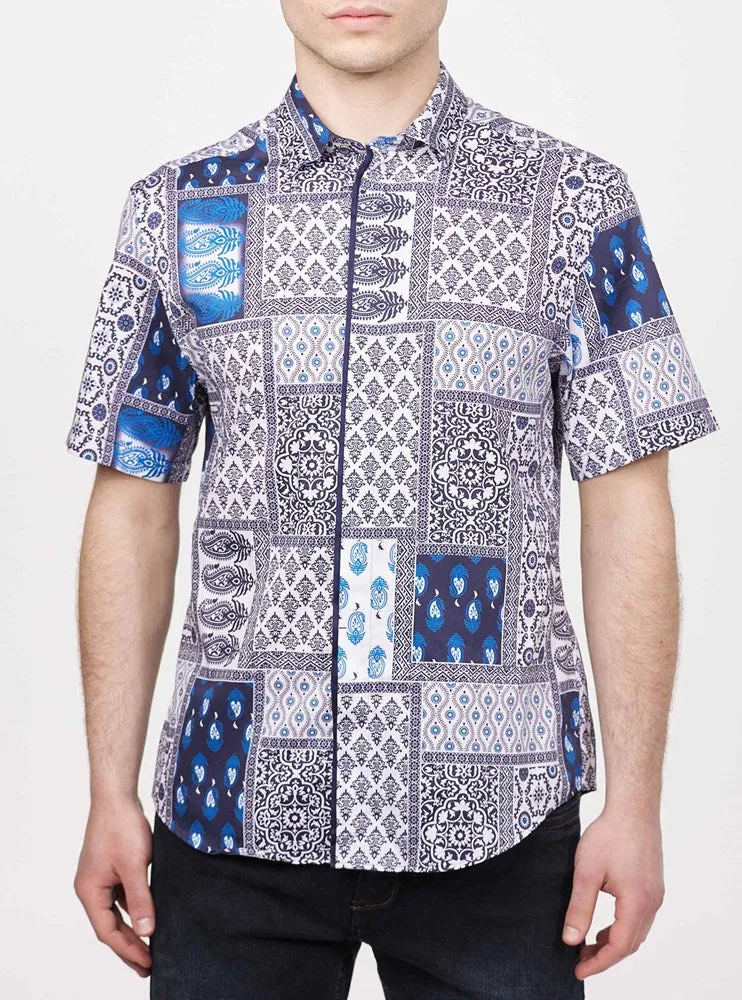 Men's casual short sleeve stretch shirt