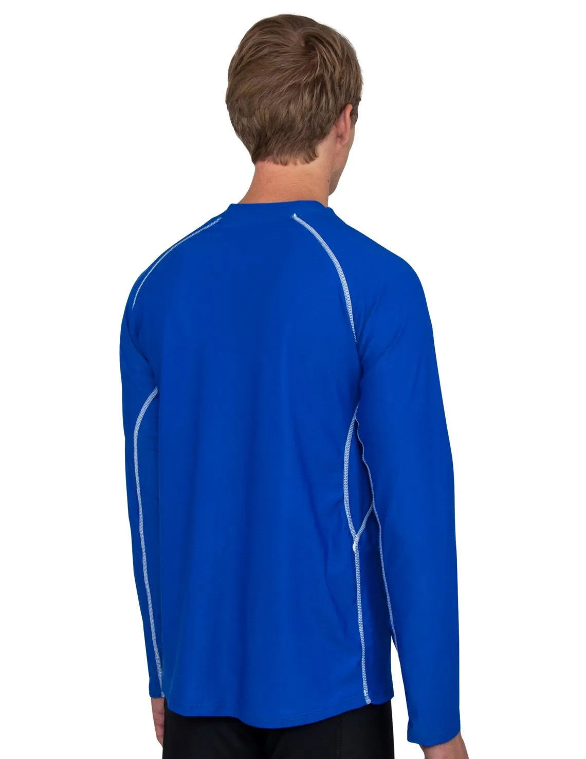 Men's  Chlorine Resistant Long Sleeve Rash Guard - Royal