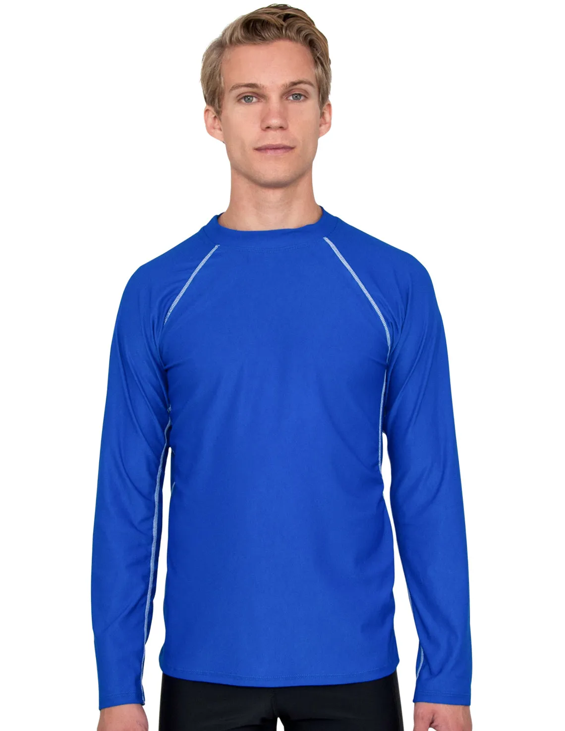 Men's  Chlorine Resistant Long Sleeve Rash Guard - Royal