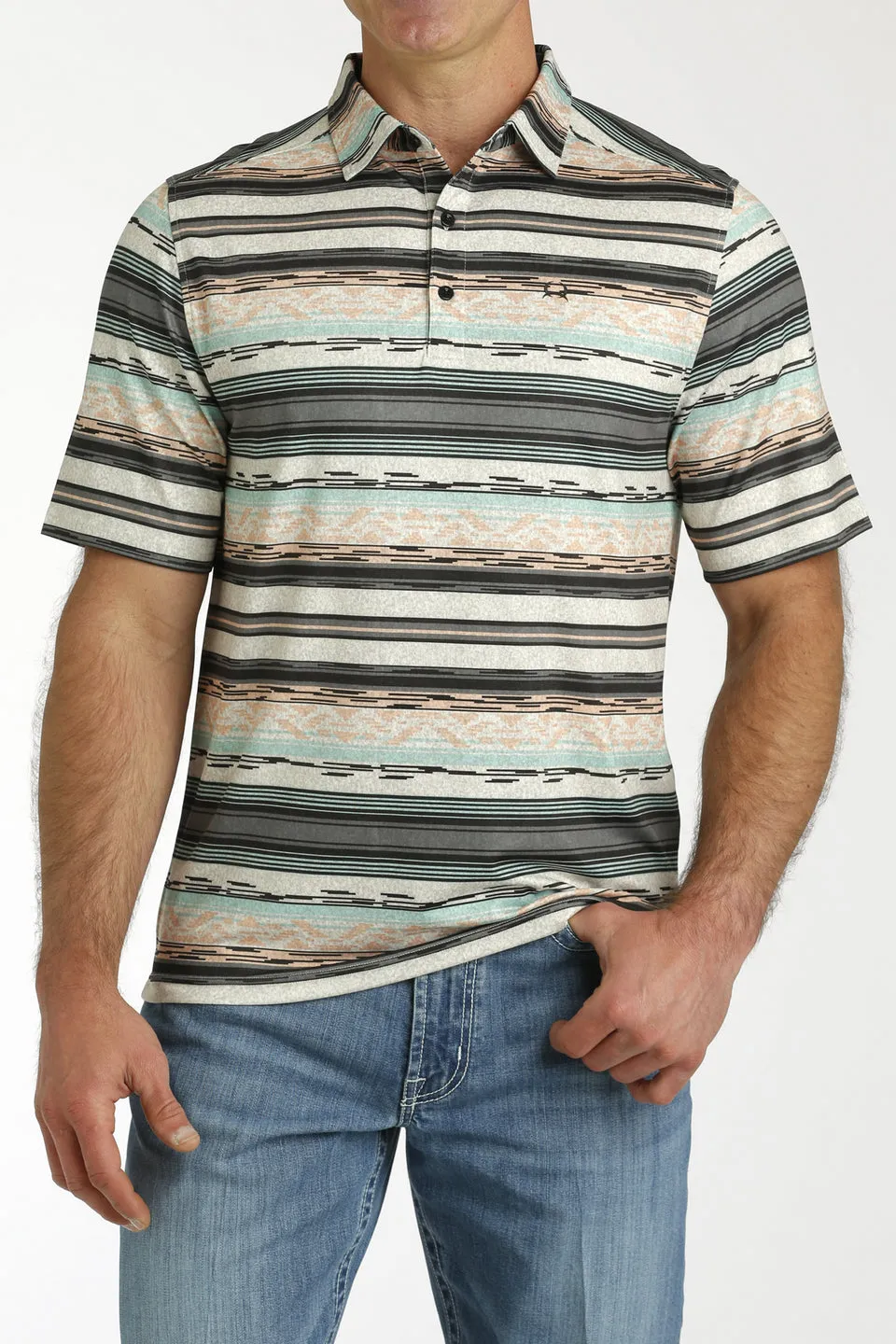 Men's Cinch Arenaflex MULTI COLOR STRIPED POLO