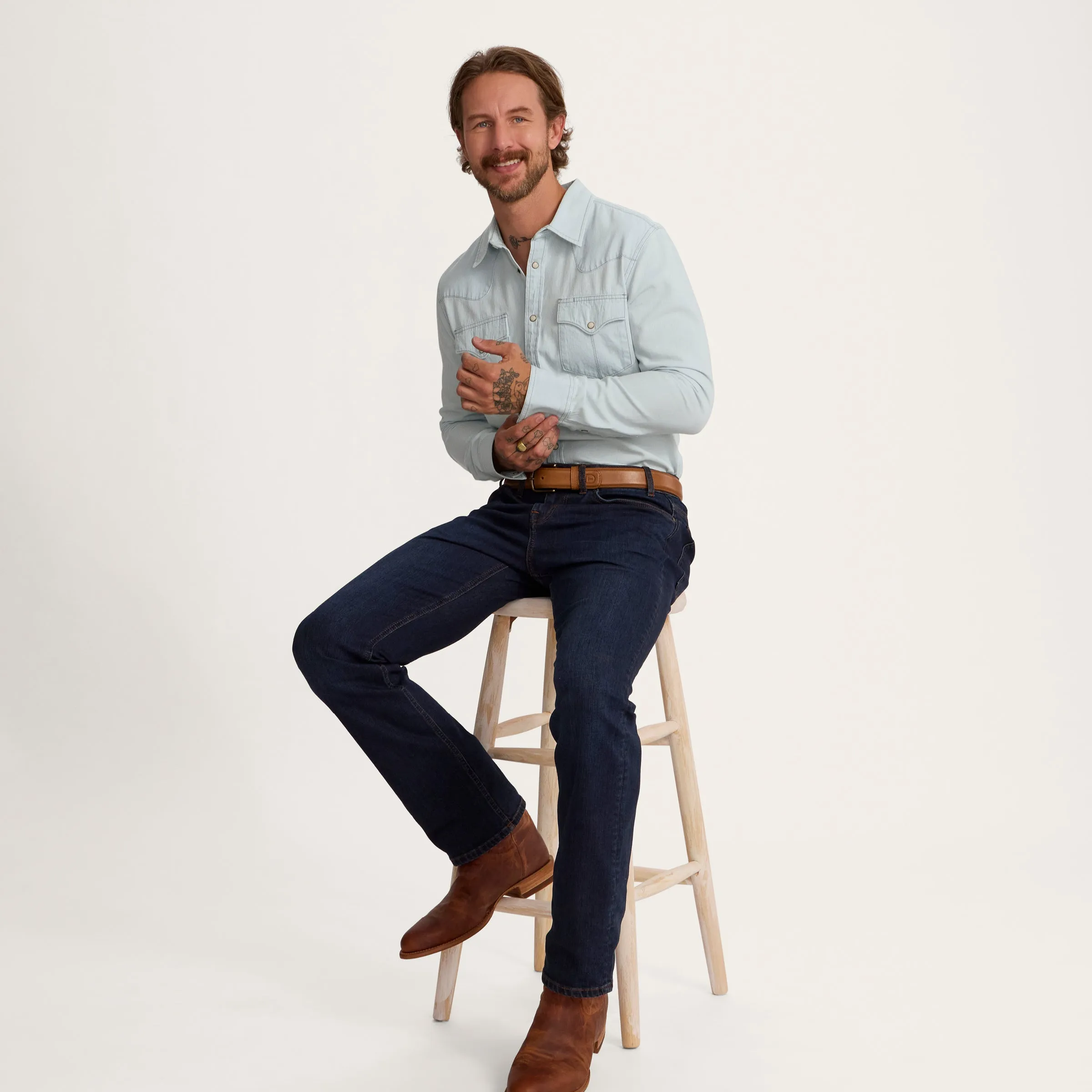 Men's Denim Pearl Snap