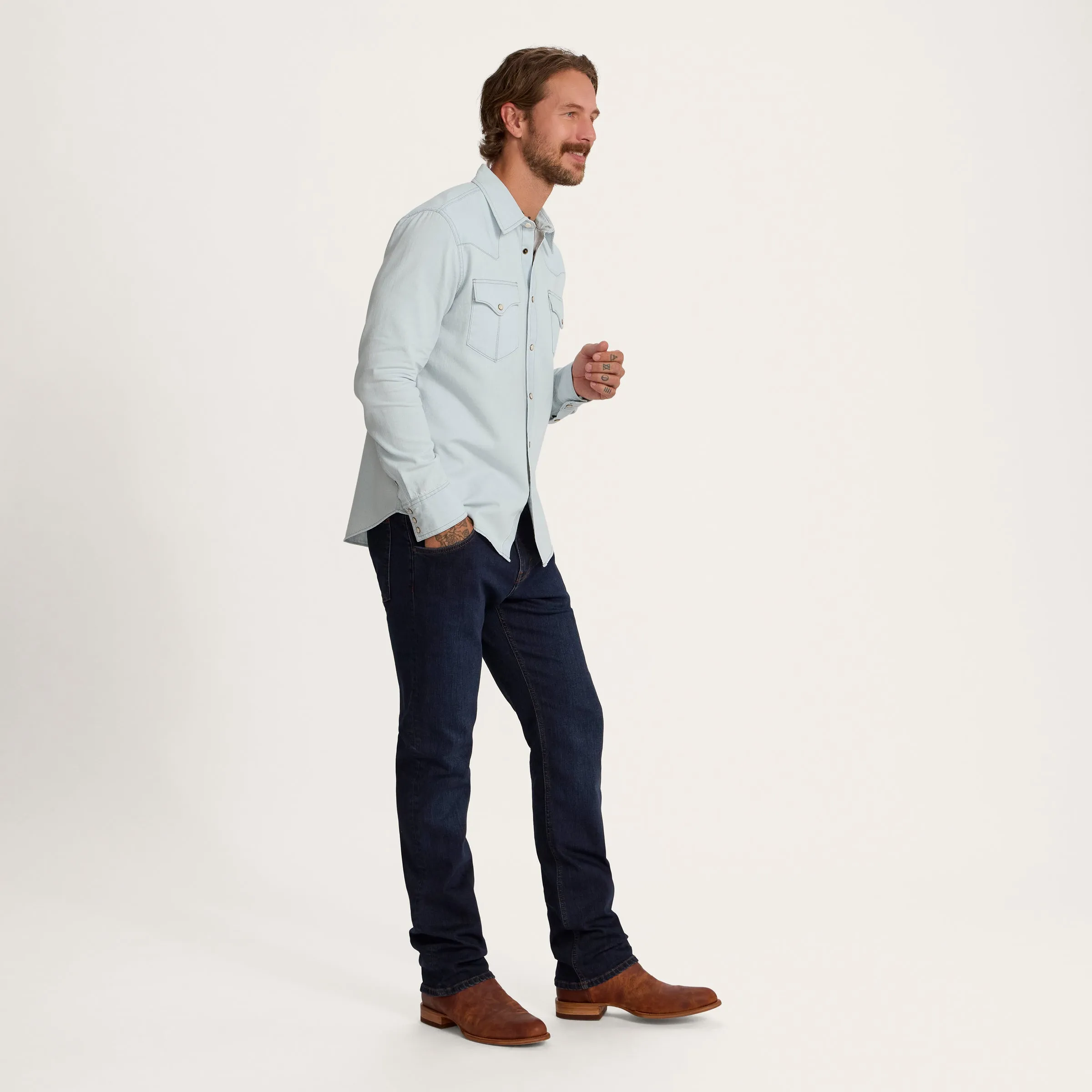 Men's Denim Pearl Snap