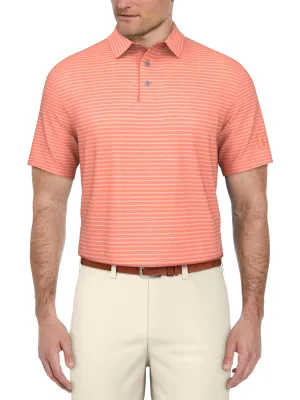 Men's Heather Feeder Stripe Golf Polo