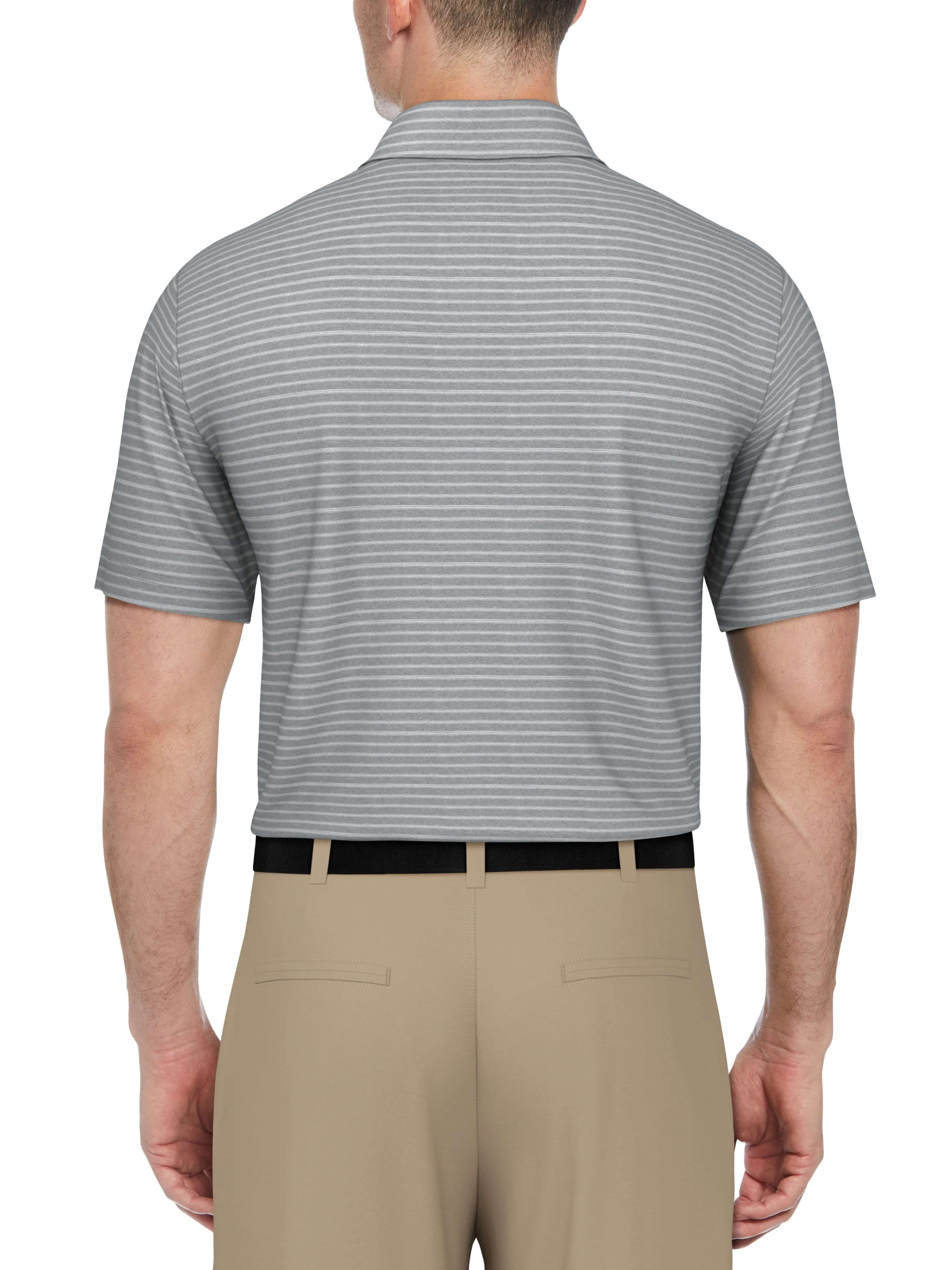 Men's Heather Feeder Stripe Golf Polo