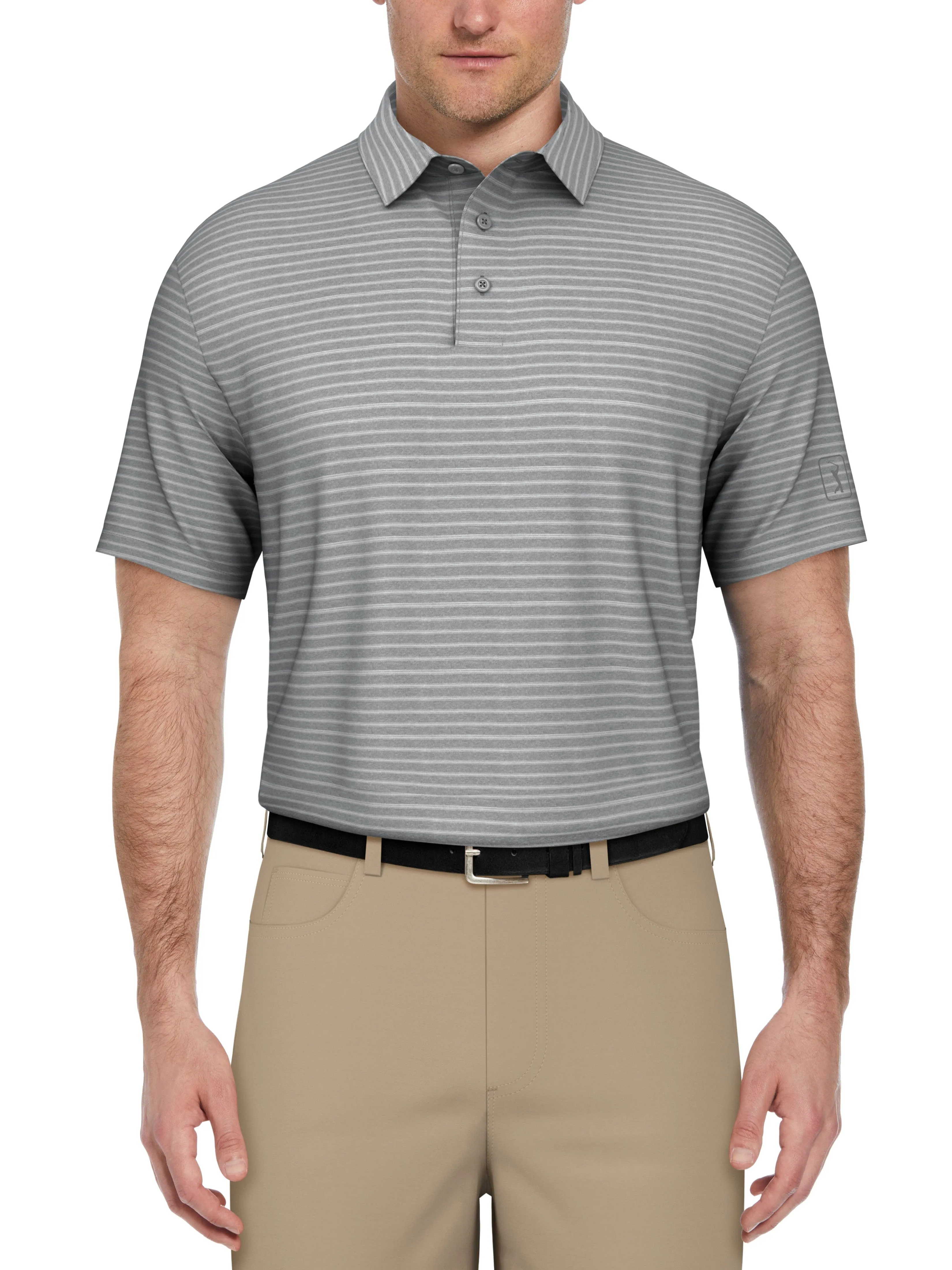 Men's Heather Feeder Stripe Golf Polo