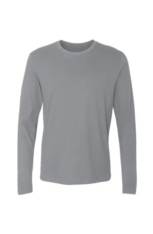 Men's Heather Gray Cotton Long-Sleeve Crew
