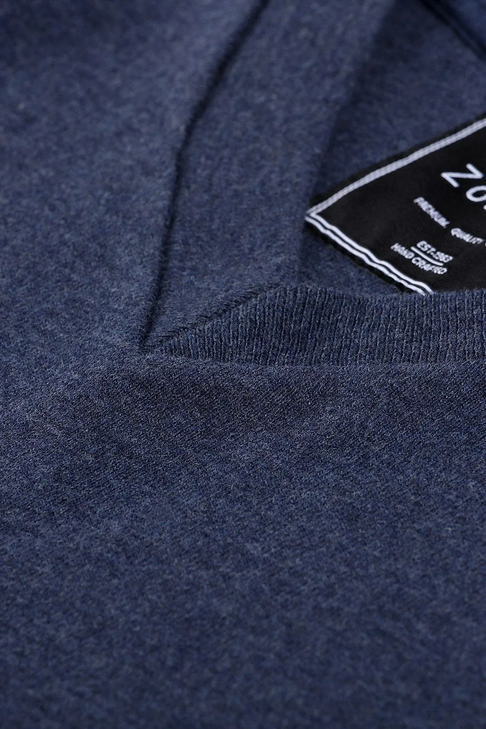 Men's Knit Navy V-Neck Sweatshirt