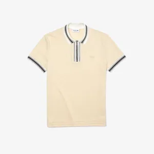 Men's Lacoste Regular Fit Striped Zip Neck Polo Shirt - Ph9713