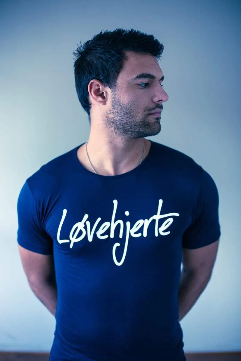 Men's - Løvehjerte Navy Blue Crew Neck T-Shirt
