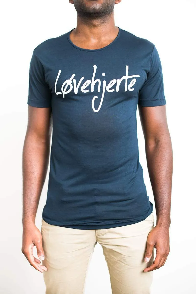 Men's - Løvehjerte Navy Blue Crew Neck T-Shirt