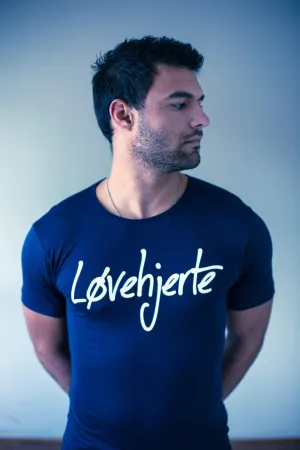 Men's - Løvehjerte Navy Blue Crew Neck T-Shirt