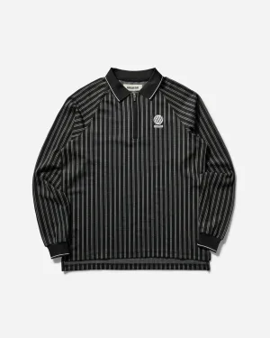 Men's Ribbed Longsleeve Polo Black