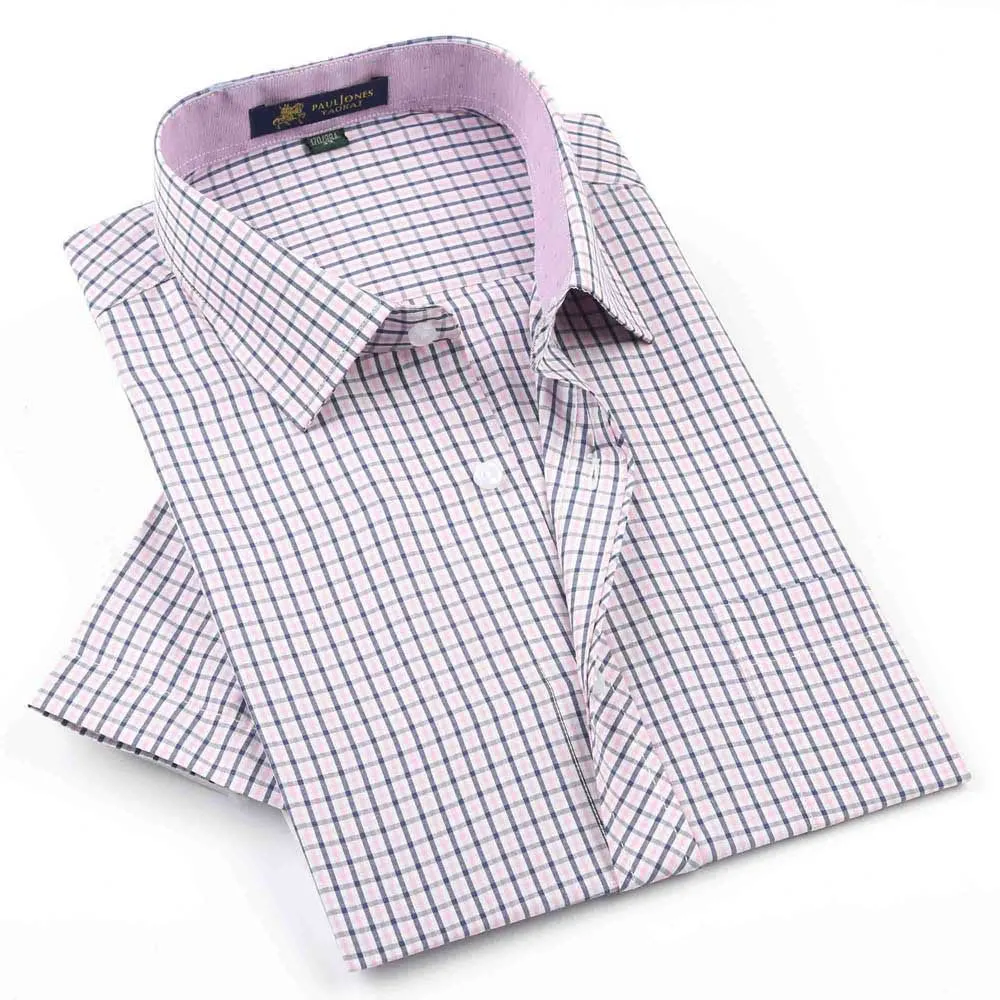 Men's shirts Fashion Casual Plaid short sleeve shirt men Dress shirt spring summber style shirts for man
