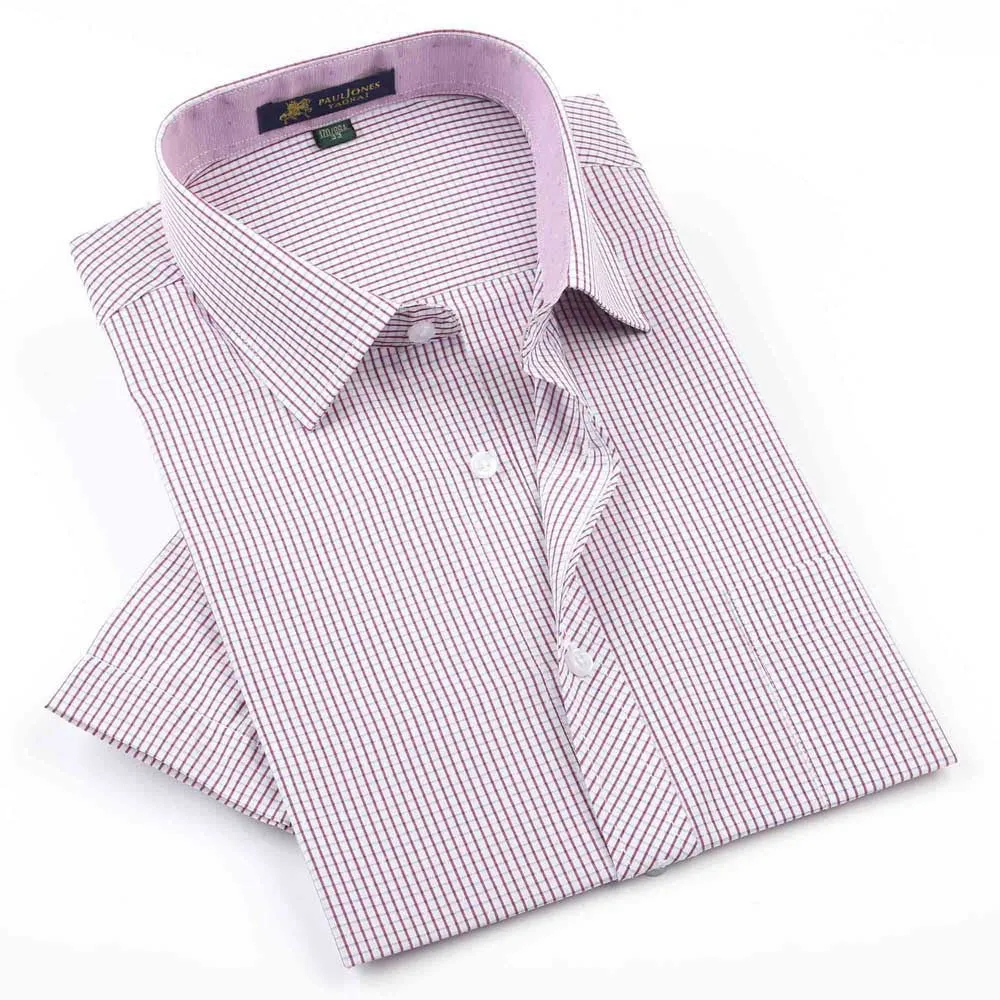 Men's shirts Fashion Casual Plaid short sleeve shirt men Dress shirt spring summber style shirts for man