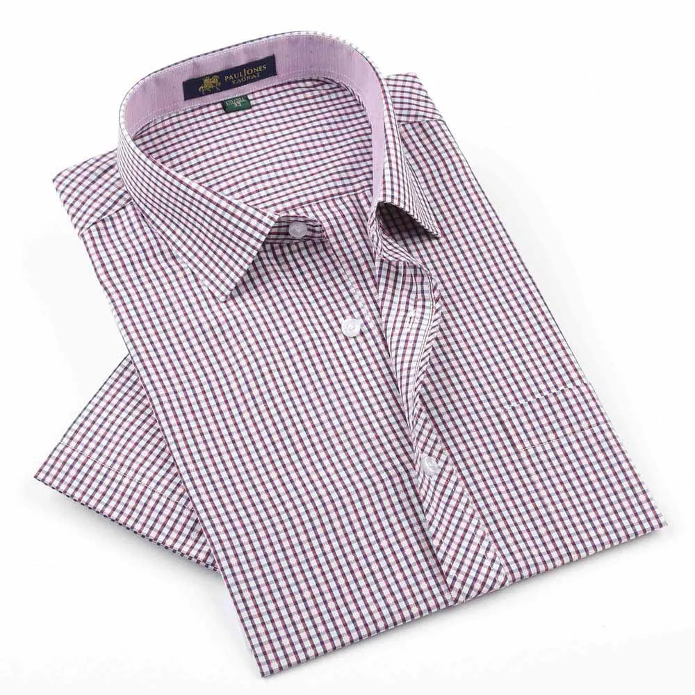Men's shirts Fashion Casual Plaid short sleeve shirt men Dress shirt spring summber style shirts for man