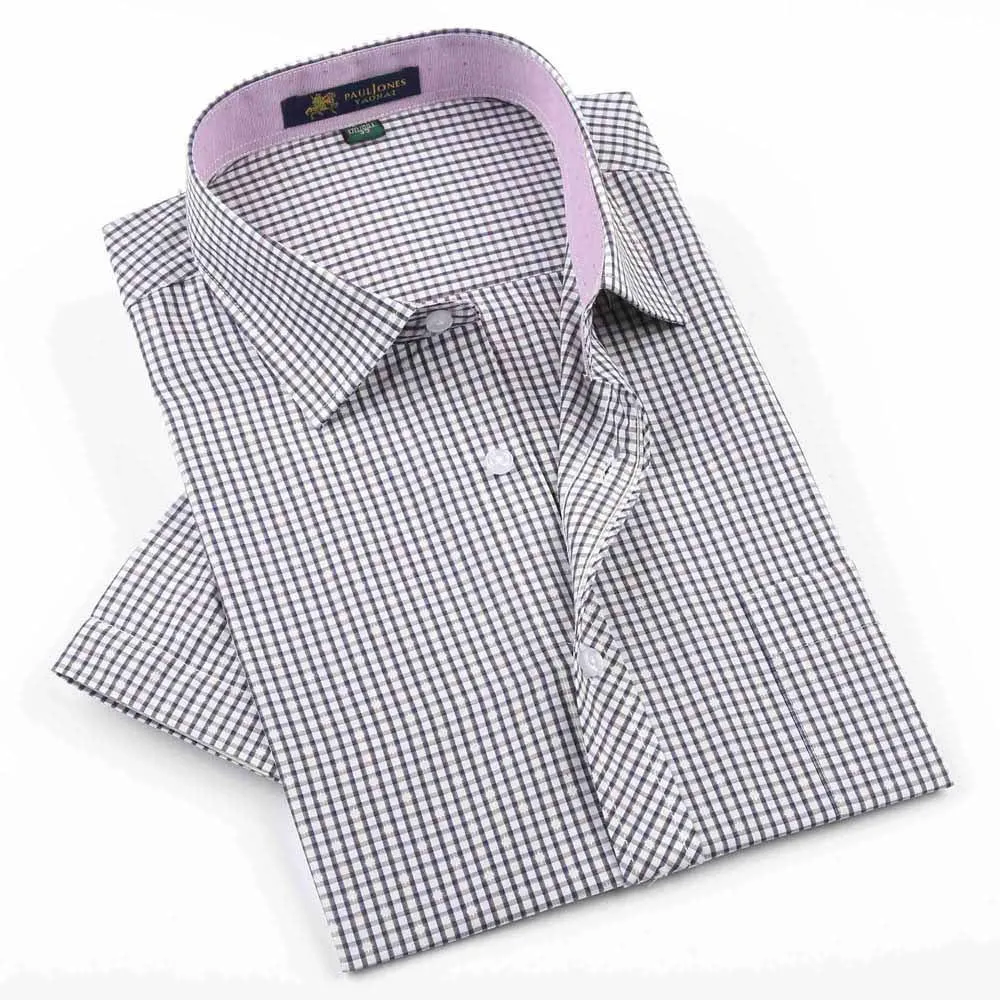 Men's shirts Fashion Casual Plaid short sleeve shirt men Dress shirt spring summber style shirts for man