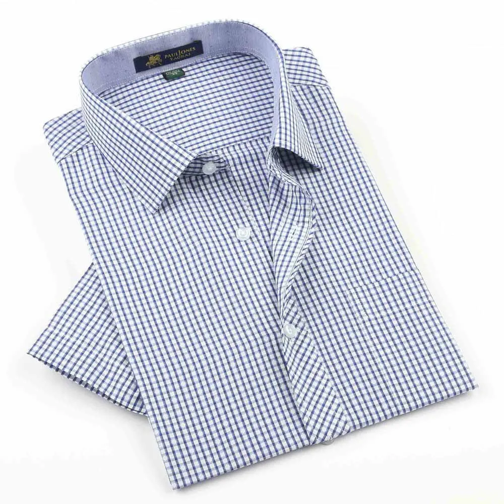 Men's shirts Fashion Casual Plaid short sleeve shirt men Dress shirt spring summber style shirts for man