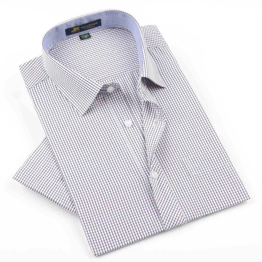 Men's shirts Fashion Casual Plaid short sleeve shirt men Dress shirt spring summber style shirts for man