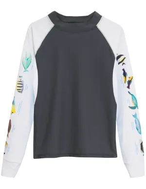 Men's Snorkel Hawaii Fish ID Rash Guard - Gray