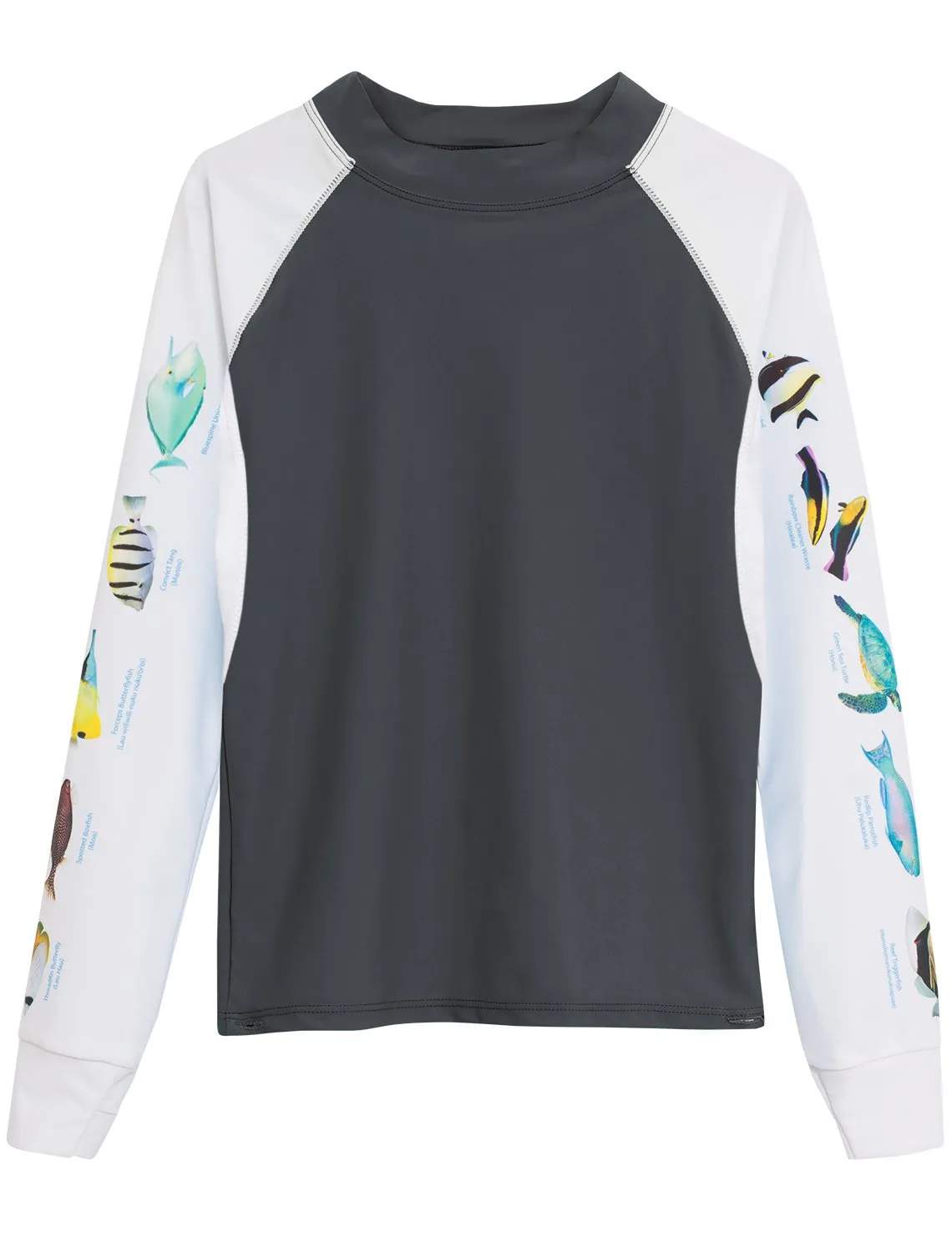 Men's Snorkel Hawaii Fish ID Rash Guard - Gray