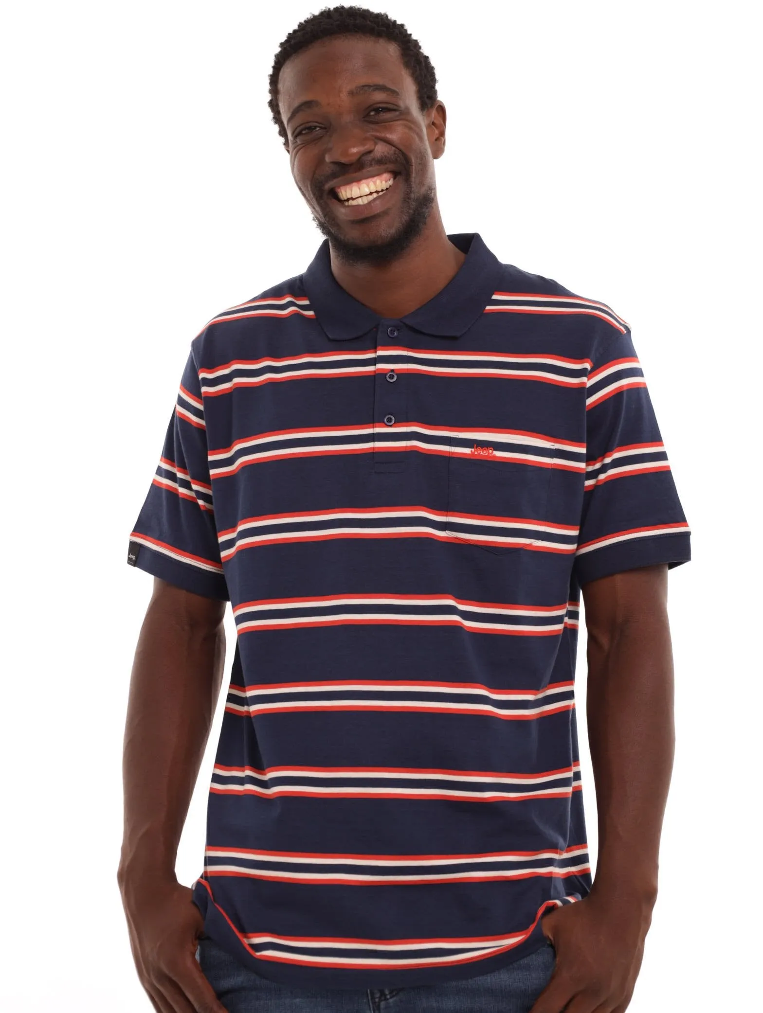 Men's Striped Golfer - Navy