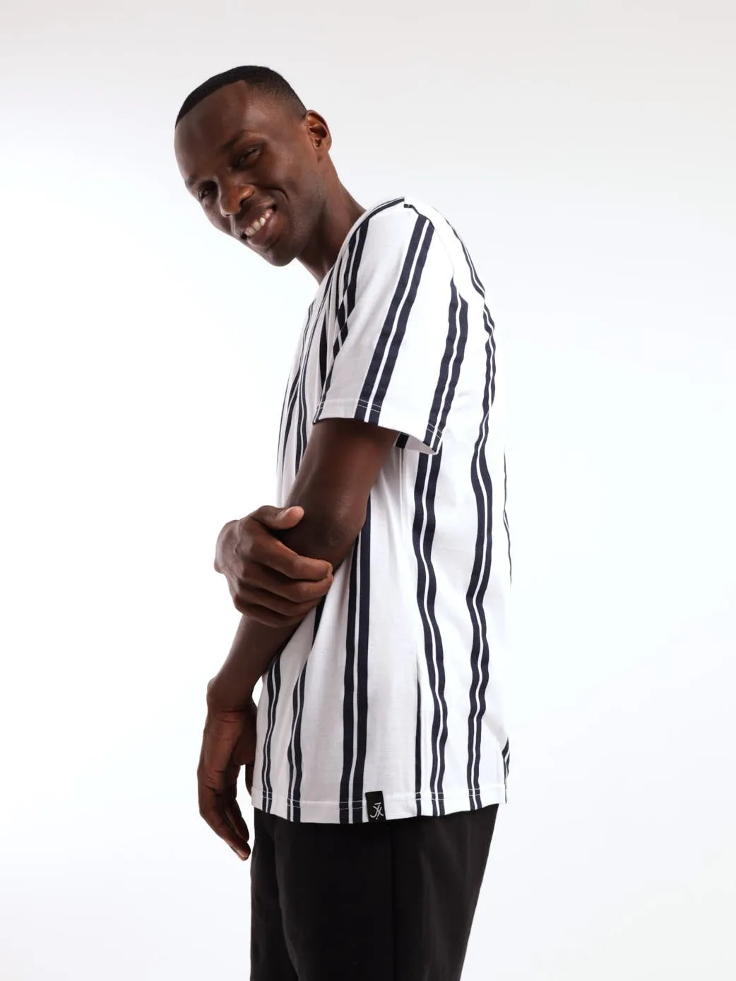 Men's Striped Tee - White/Navy