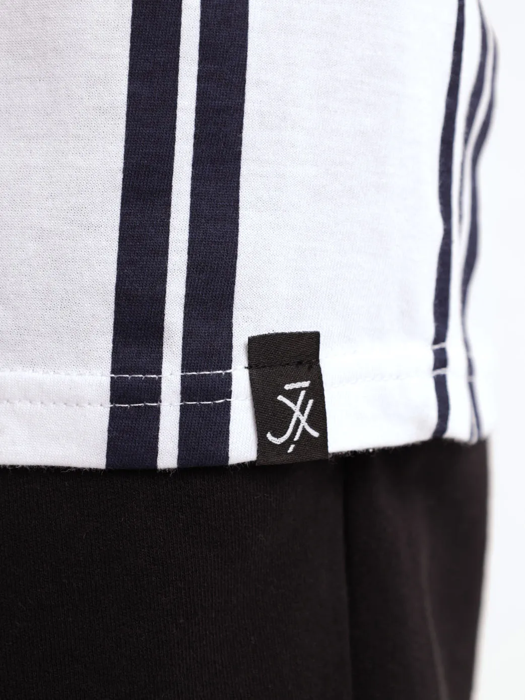 Men's Striped Tee - White/Navy
