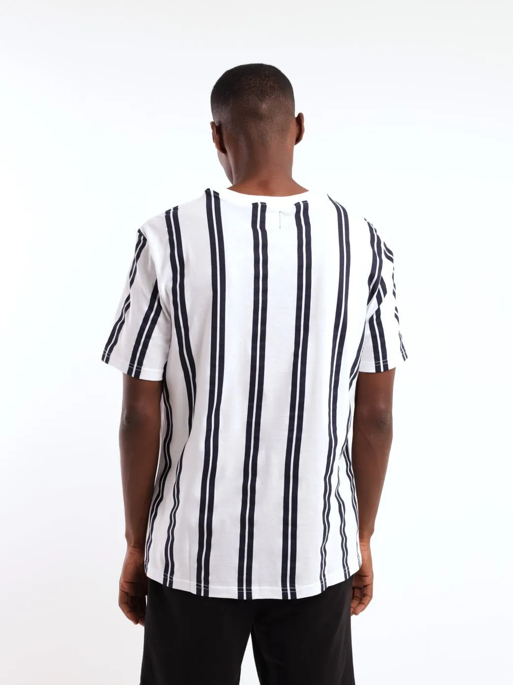Men's Striped Tee - White/Navy