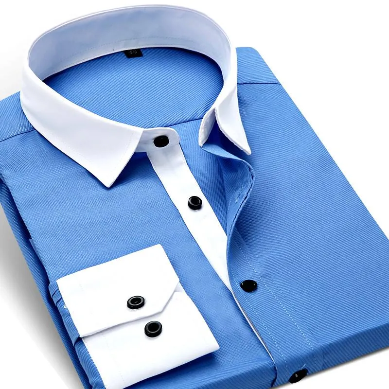 Men's White Collar Dress Shirt